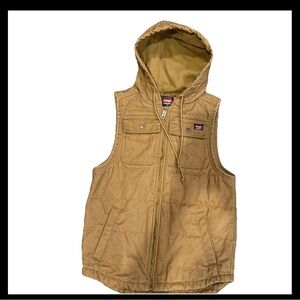 Wrangler RIGGS WORKWEAR HOODED INSULATED LINED Canvas Vest Men’s Sz Small